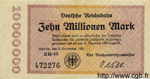 10 Millions Mark DEUTSCHLAND  1923  fVZ