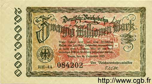20 Millionen Mark GERMANY  1923 PS.1015 XF