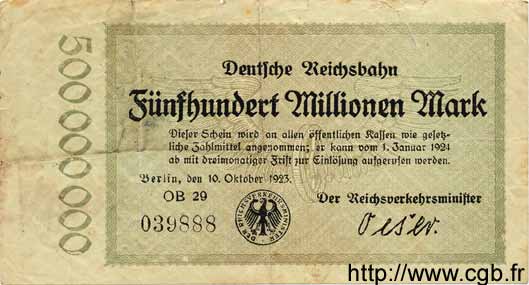 500 Millionen Mark GERMANIA  1923 PS.1019 q.MB