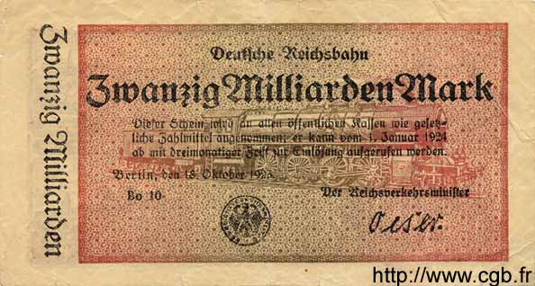 20 Milliarden Mark GERMANY  1923 PS.1022 VF-
