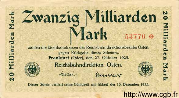 20 Milliarden Mark GERMANY  1923 PS.1232 VF