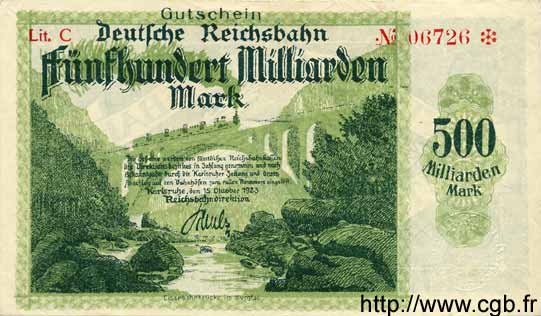 500 Milliarden Mark GERMANY  1923 PS.1276 VF+