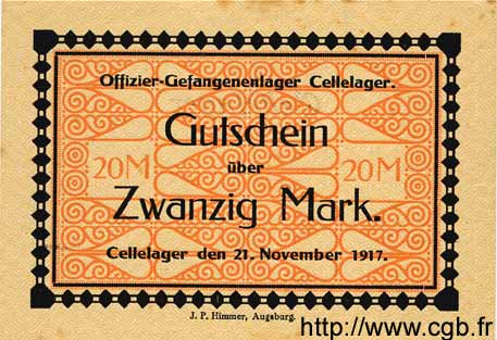 20 mark GERMANIA Cellelager 1917 K.27 AU