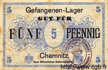 5 Pfennig GERMANY Chemnitz 1917 K.29 VF
