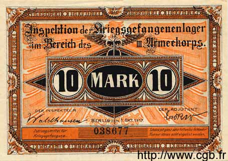 10 Mark GERMANY Havelberg 1917 K.66b AU