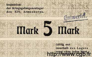 5 Mark GERMANY Karlsruhe 1917 K.75 AU