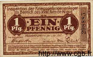 1 Pfennig GERMANY  1917 K.- VF