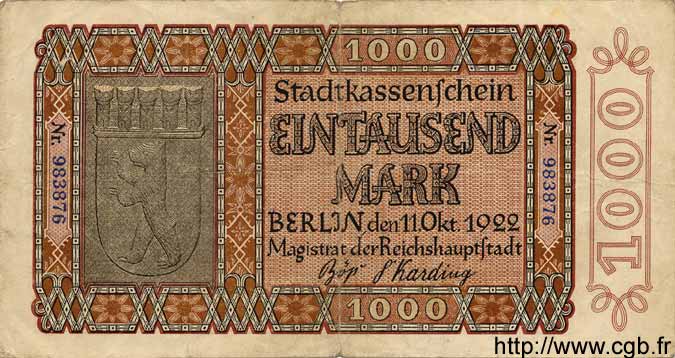 1000 Mark ALEMANIA Berlin 1922 K.44 BC