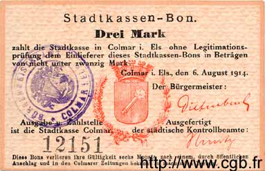 3 Mark GERMANIA Colmar 1914 K.65 q.SPL