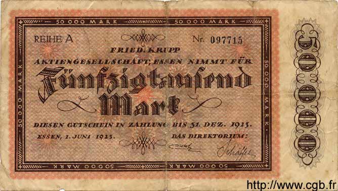 50000 Mark ALEMANIA Essen 1923 K.1429a BC