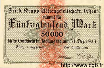 50000 Mark GERMANY Essen 1923  UNC-