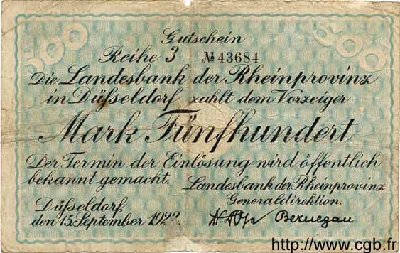 500 Mark GERMANY  1922 Rpr.07a G
