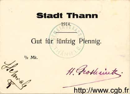 50 Pfennig Annulé GERMANIA Thann 1914  AU