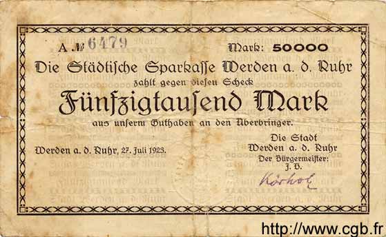 50000 Mark GERMANY Werden 1923 K.5551a F
