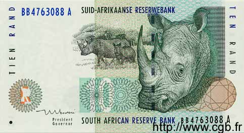 10 Rand SUDÁFRICA  1999 P.123b FDC