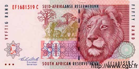 50 Rand SOUTH AFRICA  1992 P.125b UNC-