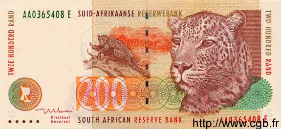 200 Rand SUDAFRICA  1999 P.127b FDC