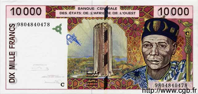 10000 Francs ÉTATS DE L AFRIQUE DE L OUEST  1998 P.314Cf pr.NEUF