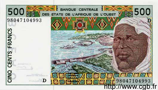 500 Francs ESTADOS DEL OESTE AFRICANO  1998 P.410Dh FDC