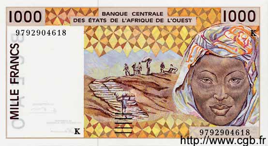1000 Francs STATI AMERICANI AFRICANI  1998 P.711Kg FDC