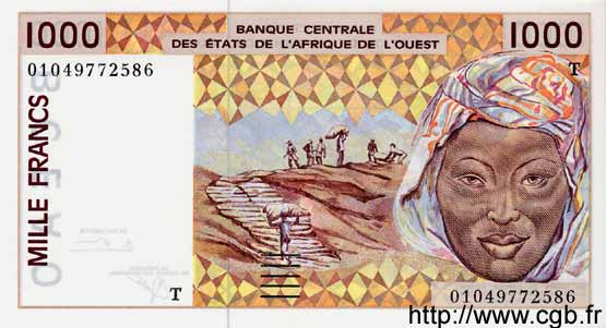 1000 Francs ÉTATS DE L AFRIQUE DE L OUEST  2001 P.811Tk NEUF