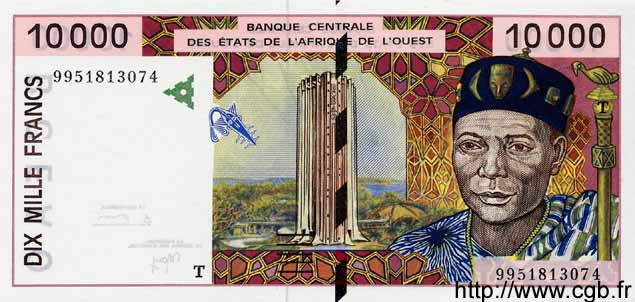 10000 Francs WEST AFRICAN STATES  1999 P.814Tf var. UNC-