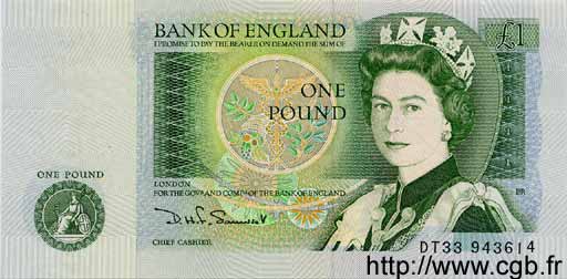 1 Pound ANGLETERRE  1982 P.377b NEUF