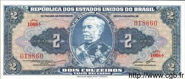 2 Cruzeiros BRAZIL  1958 P.151b UNC