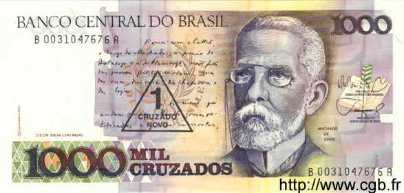 1 Cruzado Novo sur 1000 Cruzados BRAZIL  1989 P.216b UNC