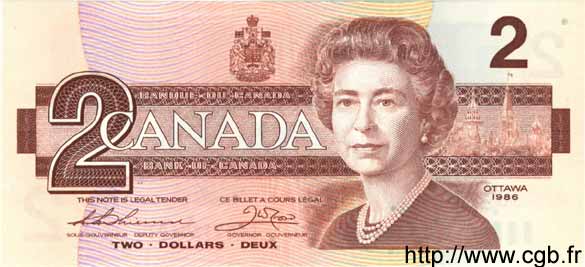 2 Dollars CANADá
  1986 P.094b FDC