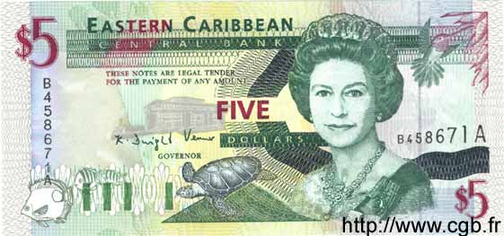 5 Dollars EAST CARIBBEAN STATES  1994 P.31a UNC
