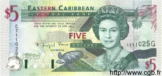 5 Dollars CARIBBEAN   1994 P.31g UNC