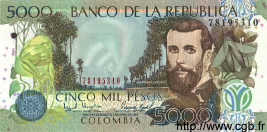 5000 Pesos KOLUMBIEN  1998 P.447b ST