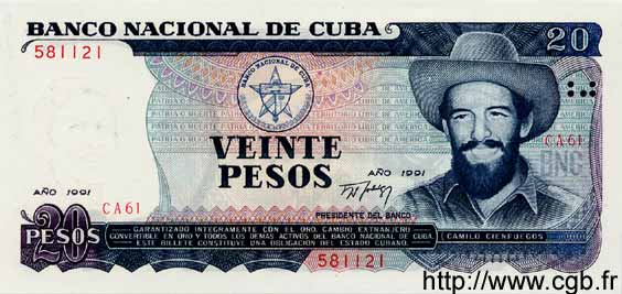 20 Pesos CUBA  1991 P.110 UNC