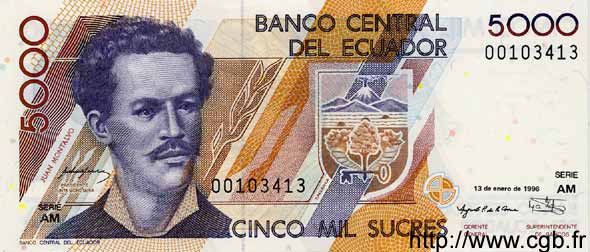 5000 Sucres EKUADOR  1996 P.128b ST