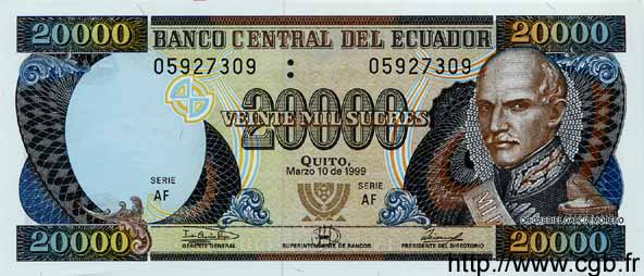 20000 Sucres ECUADOR  1999 P.129 FDC