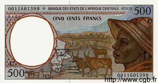 500 Francs CENTRAL AFRICAN STATES  2000 P.101Cg UNC