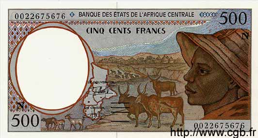 500 Francs CENTRAL AFRICAN STATES  2000 P.501Ng UNC