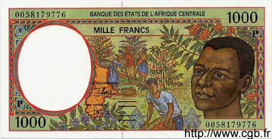 1000 Francs STATI DI L  AFRICA CENTRALE  2000 P.602Pg FDC