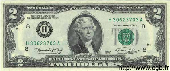 2 Dollars STATI UNITI D AMERICA  1976 P.461 FDC