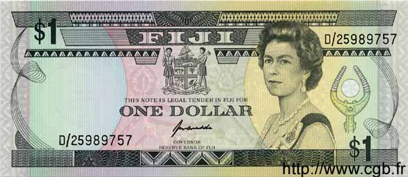 1 Dollar FIJI  1993 P.083a UNC