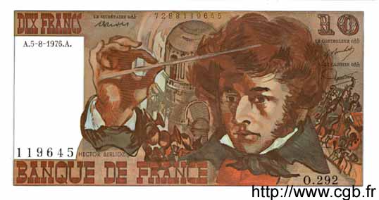 10 Francs BERLIOZ FRANCE  1976 F.63.20 pr.NEUF