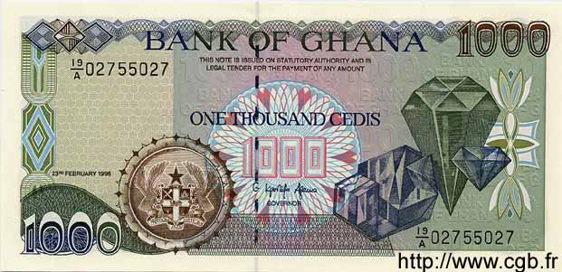 1000 Cedis GHANA  1996 P.29b UNC