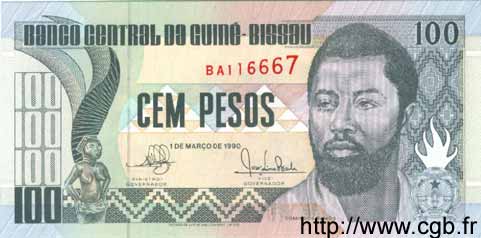 100 Pesos GUINEA-BISSAU  1990 P.11 FDC