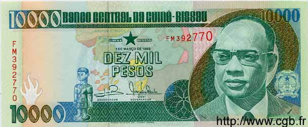 10000 Pesos GUINEA-BISSAU  1993 P.15b UNC
