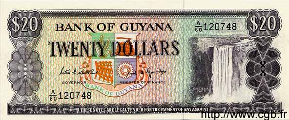 20 Dollars GUIANA  1989 P.24d UNC