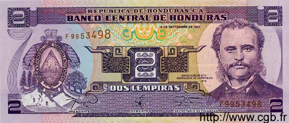 2 Lempiras HONDURAS  1997 P.080 UNC