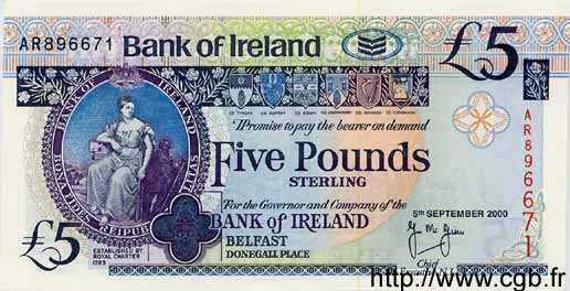 5 Pounds NORTHERN IRELAND  2000 P.074var ST