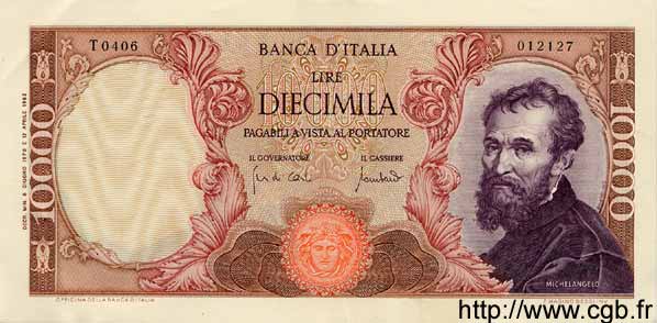 10000 Lire ITALY  1970 P.097d AU