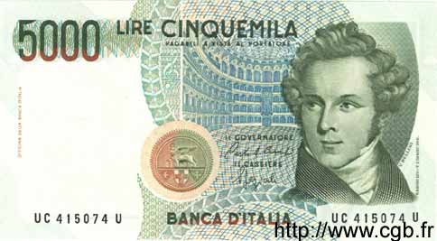 5000 Lire ITALIA  1985 P.111b FDC